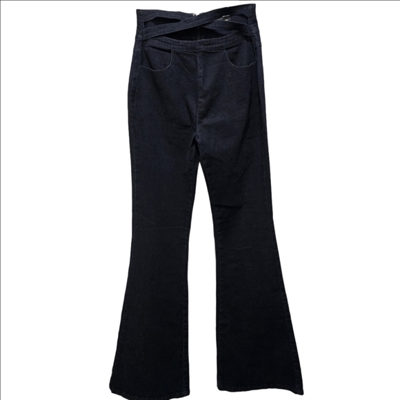 Blue Blush Women's Flare Black Jeans Sz M - Picture 2 of 7